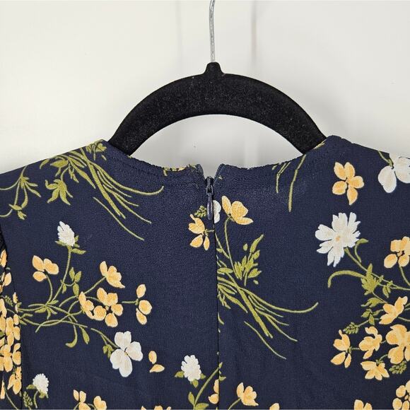 Reformation Navy Floral Bernadette High Neck Midi Dress 0 - Picture 7 of 9